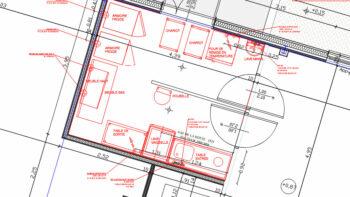 Conception et Plans de cuisine professionnelle Ets Bourdiol, Gers